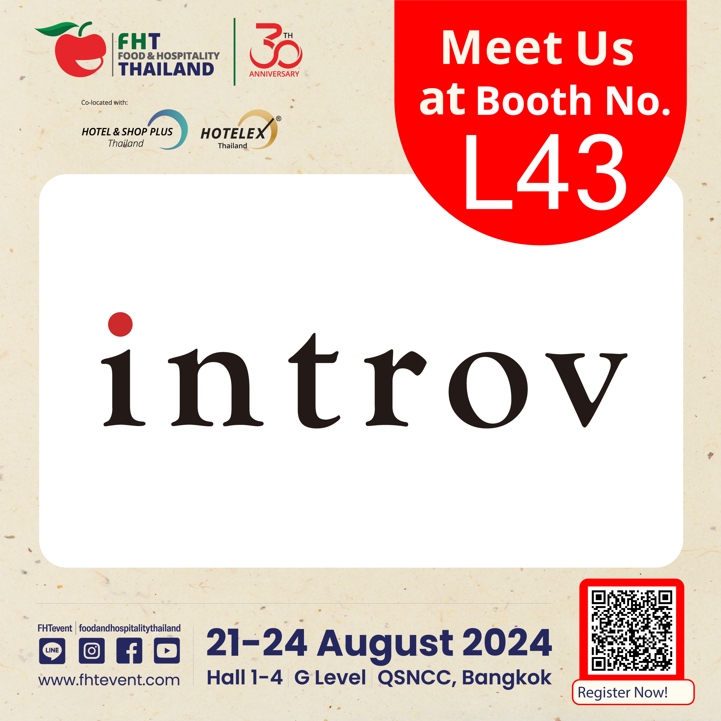 Introv will participate Food & Hospitality Thailand Tradeshow – FHT 2024 (21-24 Aug 2024)
